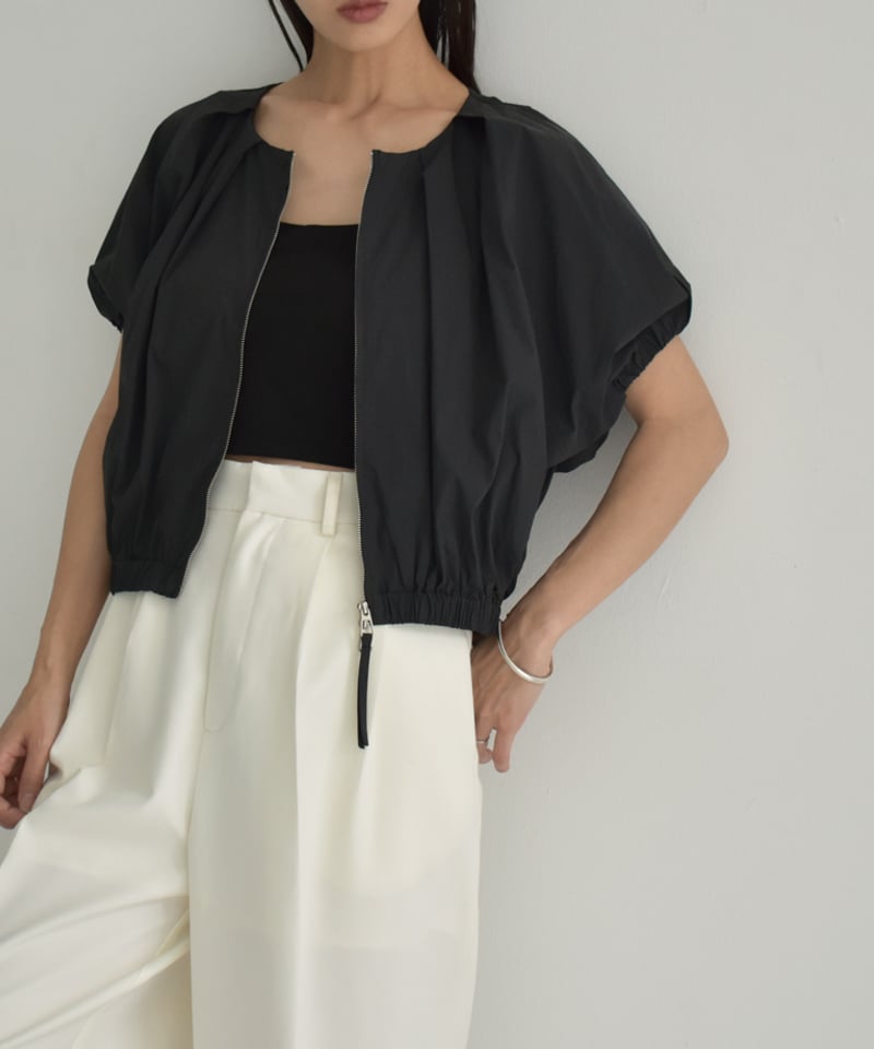 美品　TOP SHELL フルジップ タッパー 黒 tops-02477 ダブルジップ バルーントップス グレー ブラック | L