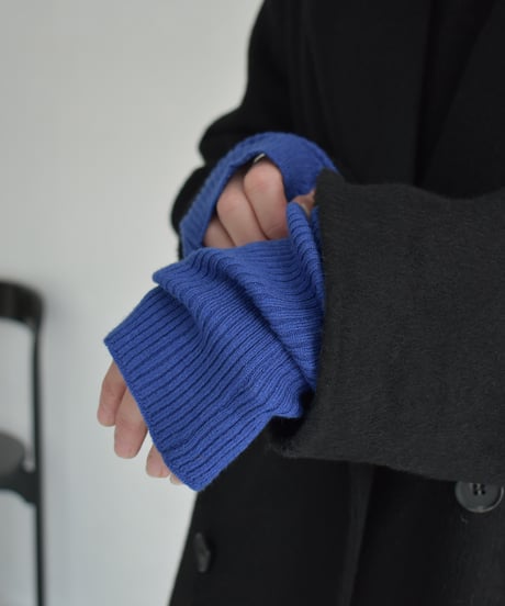 mb-gloves-02012　ロングタイプ リブアームウォーマー　エクリュ　グレー　ブルー　ブラック