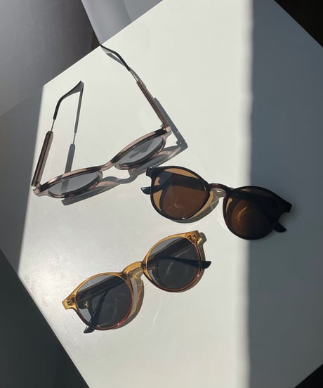 sunglasses-02036　UV400　クリアフレームサングラス　ダークブラウン　ブラウン　ブラック