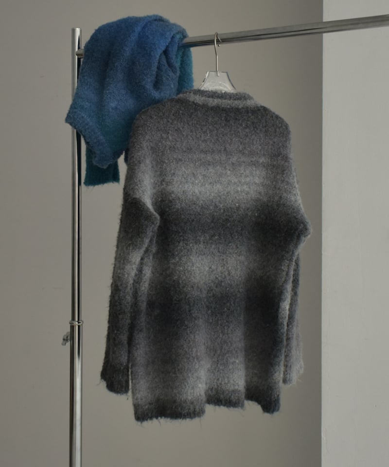 knit-02262 グラデーション ニット プルオーバー グレー ブルー