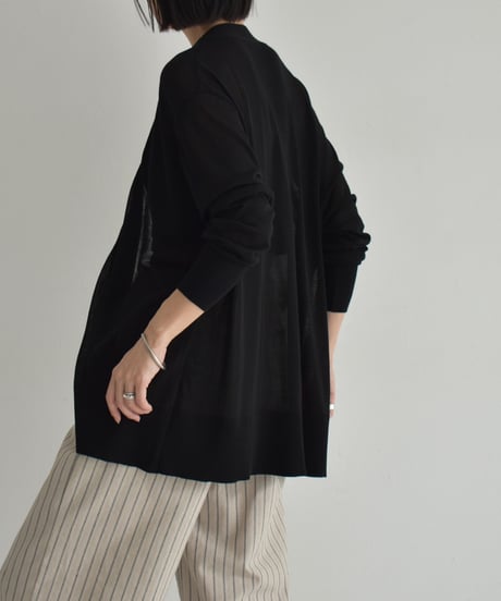 knit-02329　オーバーシアーカーディガン　ブラック