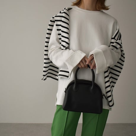 tops-02290　 カフス ロングTシャツ　オフホワイト　ライトカーキ　グリーン