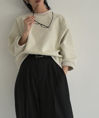 tops-02452　7分袖 スウェットプルオーバー　エクリュ　ネイビー