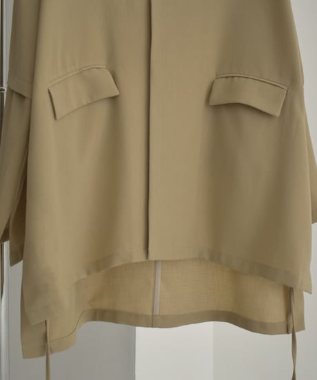 【STUDIO ENUL】jacket-14001　2way オーバーサイズ ジャケット　ベージュ　ブラック