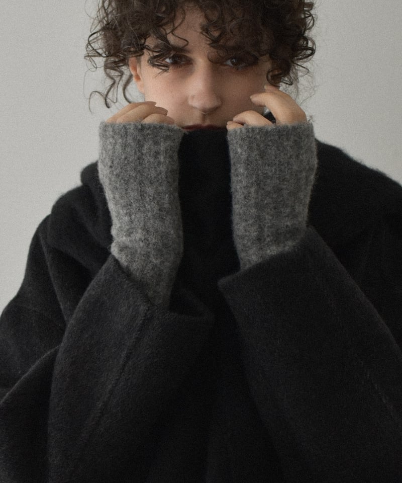 mb-gloves-02015 ウール混 リブ ニット アームウォーマー エクリュ