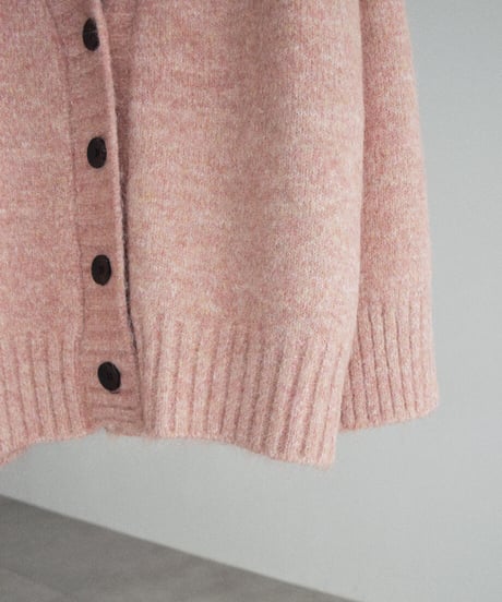 knit-02397　オーバー ニット カーディガン　ピンク　ブラウン　ブルー　グレー