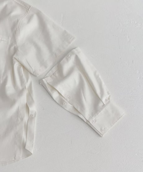 【STUDIO ENUL】 2way band collar shirt　100002