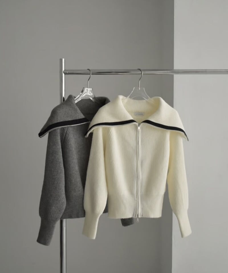 美品 ビアズリー 2024年 パフ袖ビッグニット コットンニット グレー FREAK'S STORE（フリークスストア）の「限定展開 パール