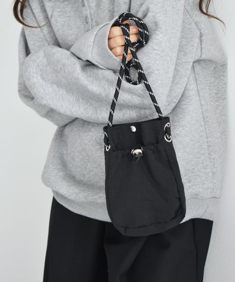 mb-bag2-02673　撥水 パラコード ミニ ポシェット　エクリュ　ベージュ　ブルー　ブラック
