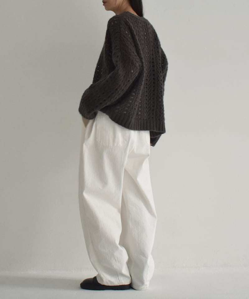 knit-02284 透かし編み モヘア ニット プルオーバー エクリュ knit-02284 透かし編み モヘア ニット プルオーバー エクリュ