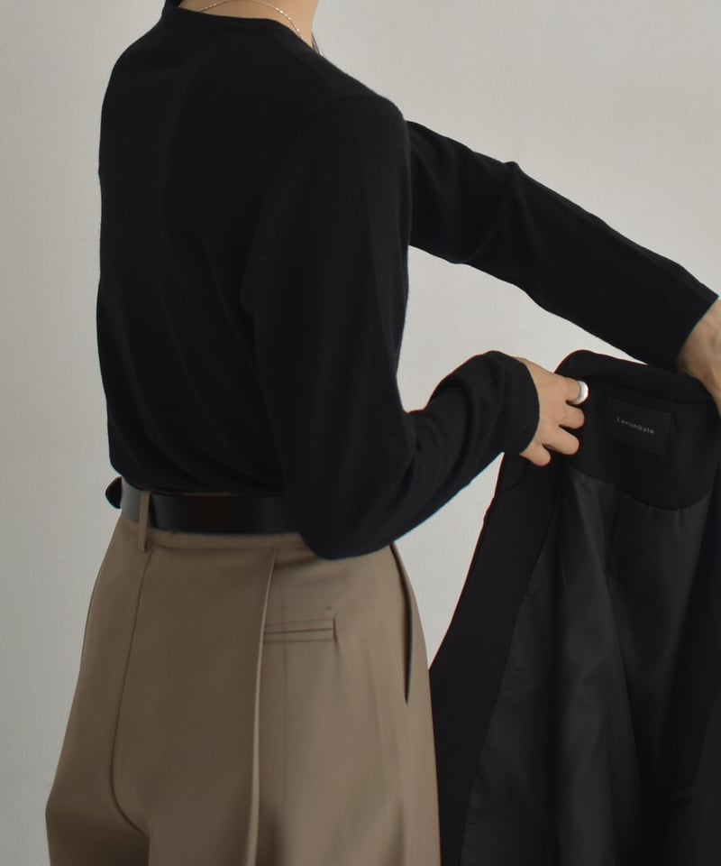 nh-knit-02337 クルーネック シアーニット エクリュ クリーム イエロー