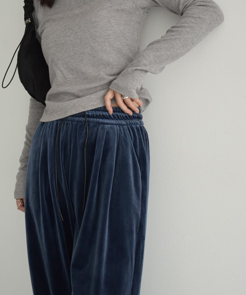 Katie TEA&CAKE long pants ベロアパンツ　ネイビー Katie TEA&CAKE long pants ベロアパンツネイビー