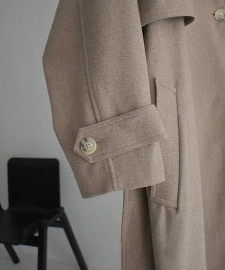 coat-13005　ウールブレンド　トレンチコート　オートミール