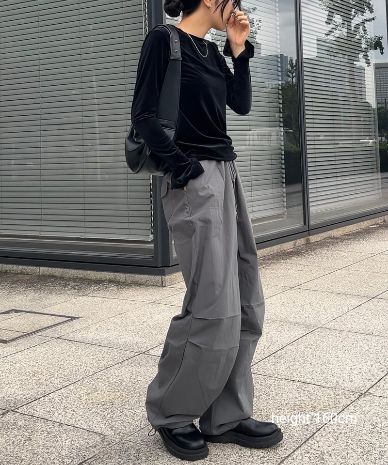 bottoms-02249 パラシュート パンツ グレー ブラック | L bottoms-02249 パラシュート パンツ グレー ブラック | L