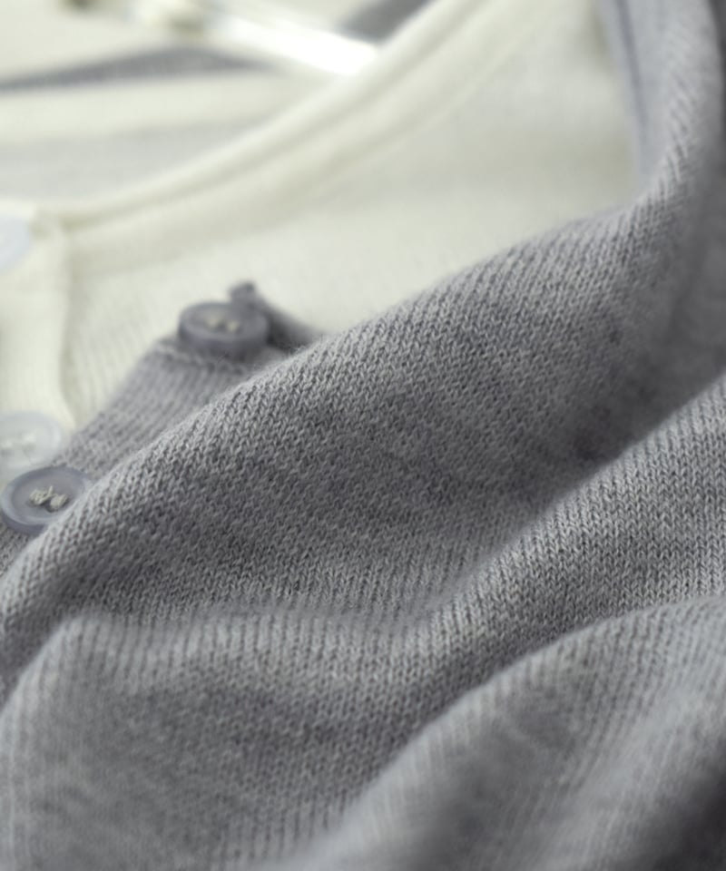 nh-knit-02376 クルーネック ニット カーディガン ホワイト ブルー
