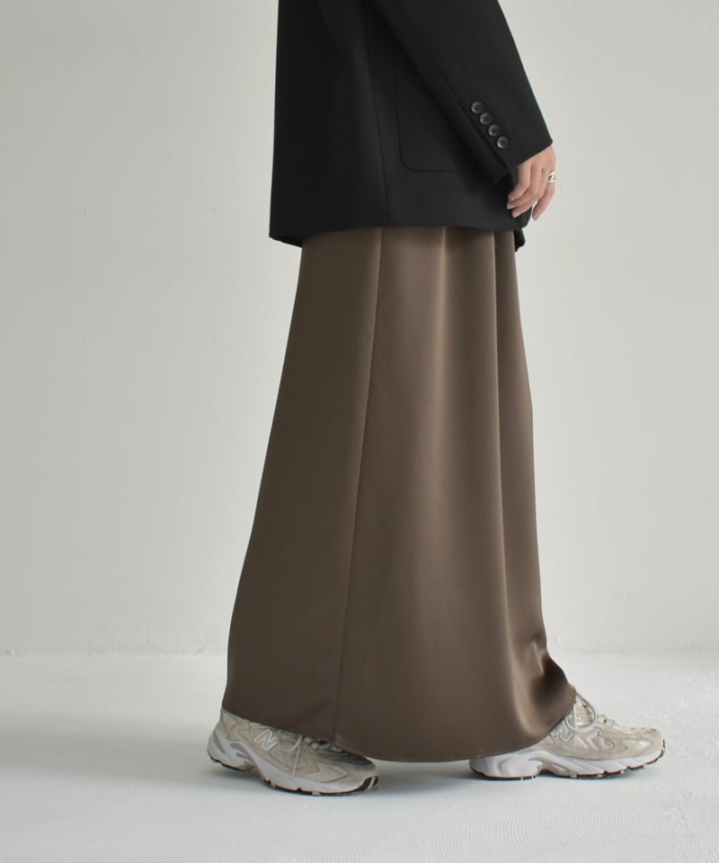 bottoms-02245 サテン ロングスカート グレー ブラウン ブラック bottoms-02245 サテン ロングスカート グレー ブラウン ブラック