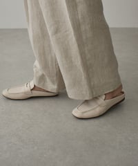 shoes-02150　クッション仕様　ローファーサンダル　エクリュ　ブラック