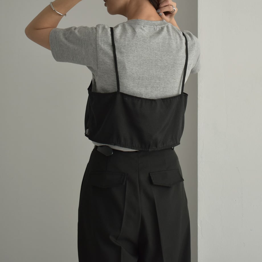 tops-02493 オーガンジー ビスチェ SET レイヤード シアーシャツ  