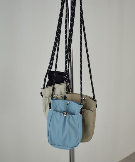 mb-bag2-02673　撥水 パラコード ミニ ポシェット　エクリュ　ベージュ　ブルー　ブラック