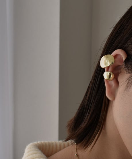 mb-earcuff-02019　コンビオーバル イヤーカフ　シルバー　ゴールド
