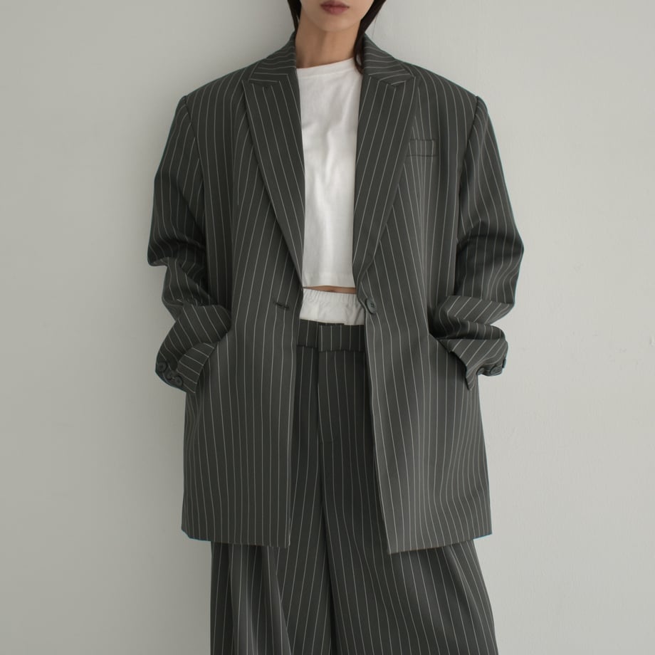 jacket-02016 オーバーサイズ ピンストライプ テーラード jacket-02016 オーバーサイズ ピンストライプ テーラード