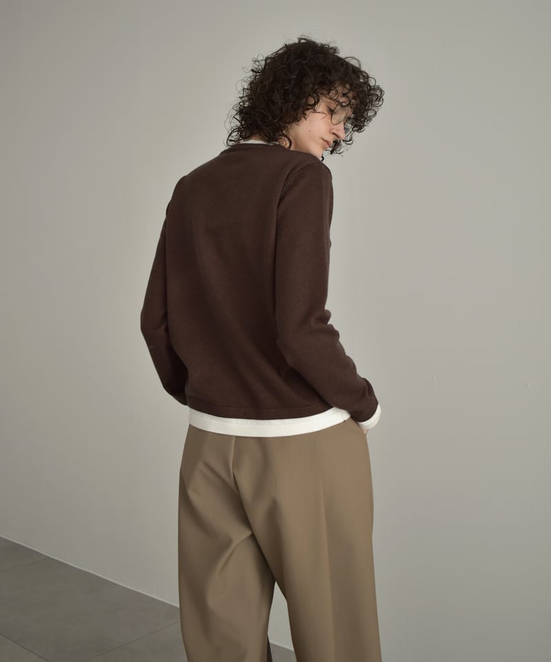 TAN タン 23AW 日本製 LONG SLEEVES SWEATER ウールカシミヤ レイヤードニット TN23FW016 Free BROWN セーター トップス【新古品】【中古】【TAN】 2026_03_Product_Batoner_Signat