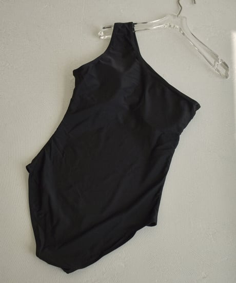 swim-02424　ワンショルダー　ワンピース　水着　ブラック