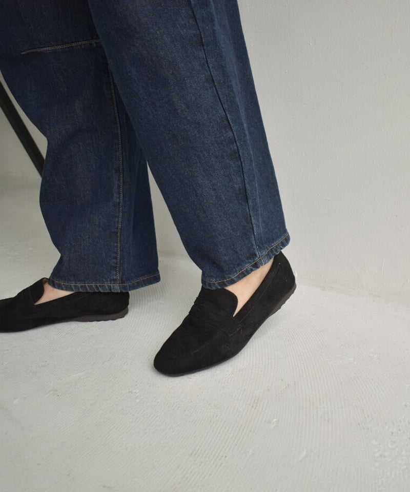 shoes-02145 クッション仕様 スエードローファー グレージュ