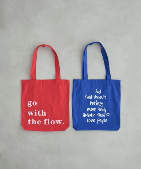 mb-bag2-02678　テキストロゴ カラー トートバッグ　レッド　ブルー