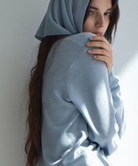 knit-02373　スカーフセット Vネック ニット カーディガン　ベージュ　ブルー　グレー　ブラック