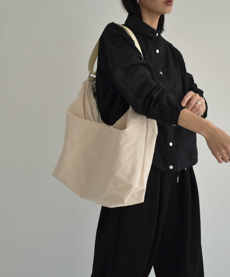 本革×ナイロンビッグトートバッグ2色 bag2-02648 タックデザイン 撥水 ナイロン ビッグトートバッグ