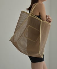 nh-bag2-02492　ビッグ シアーバッグ　モカベージュ　ブラック