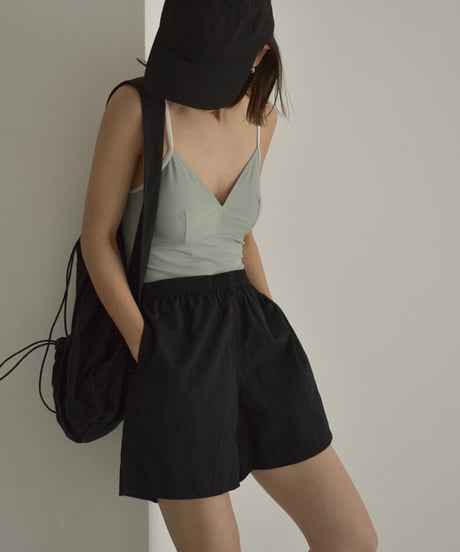 mb-swim-02450　ナイロンタフタ スイムショートパンツ　キャメルベージュ　チャコール　ブラック