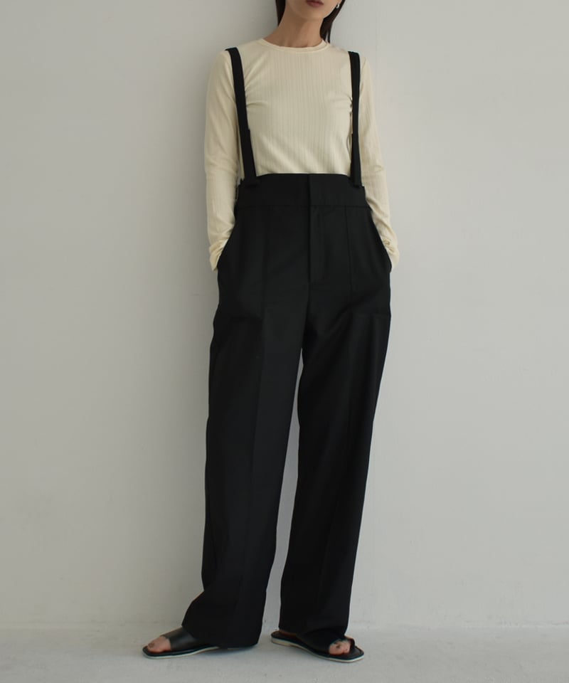 ONYONE サスペンダー付きパンツ XO カラー:Black 大きいサイズ