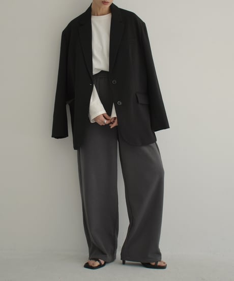jacket-02015　オーバーサイズ テーラード ジャケット　グレー　ブラック