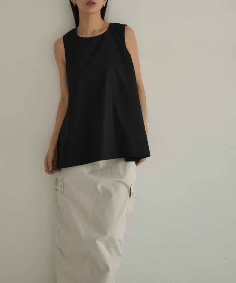 バックラッシュのリネン ノースリーブベスト BLACKだぜ