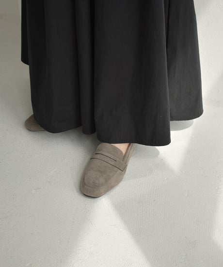 shoes-02145　クッション仕様　スエードローファー　グレージュ　ブラック