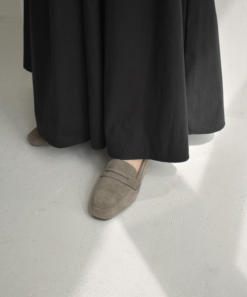 shoes-02145 クッション仕様 スエードローファー グレージュ