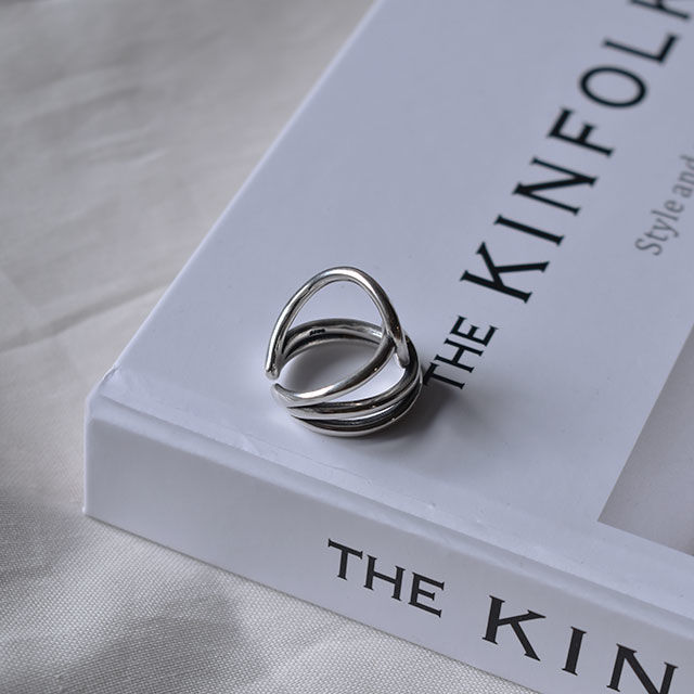 mb-ring2-02113 SV925 ボリュームクロスラインリング シルバー925 |