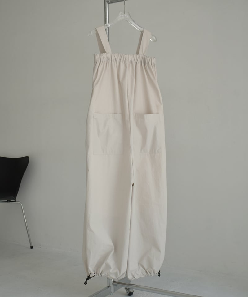 onepiece-12014 コットンナイロン 裾絞りワイドサロペット グレージュ