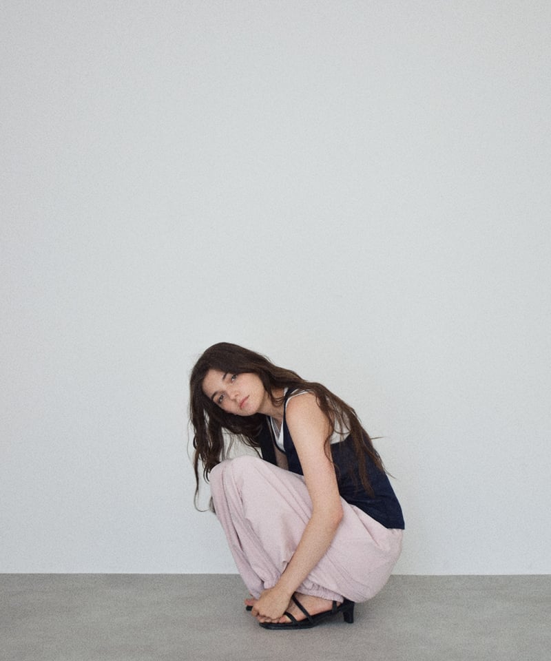 nh-tops-02610 シアー レイヤード タンクトップ セット ブルー グレー