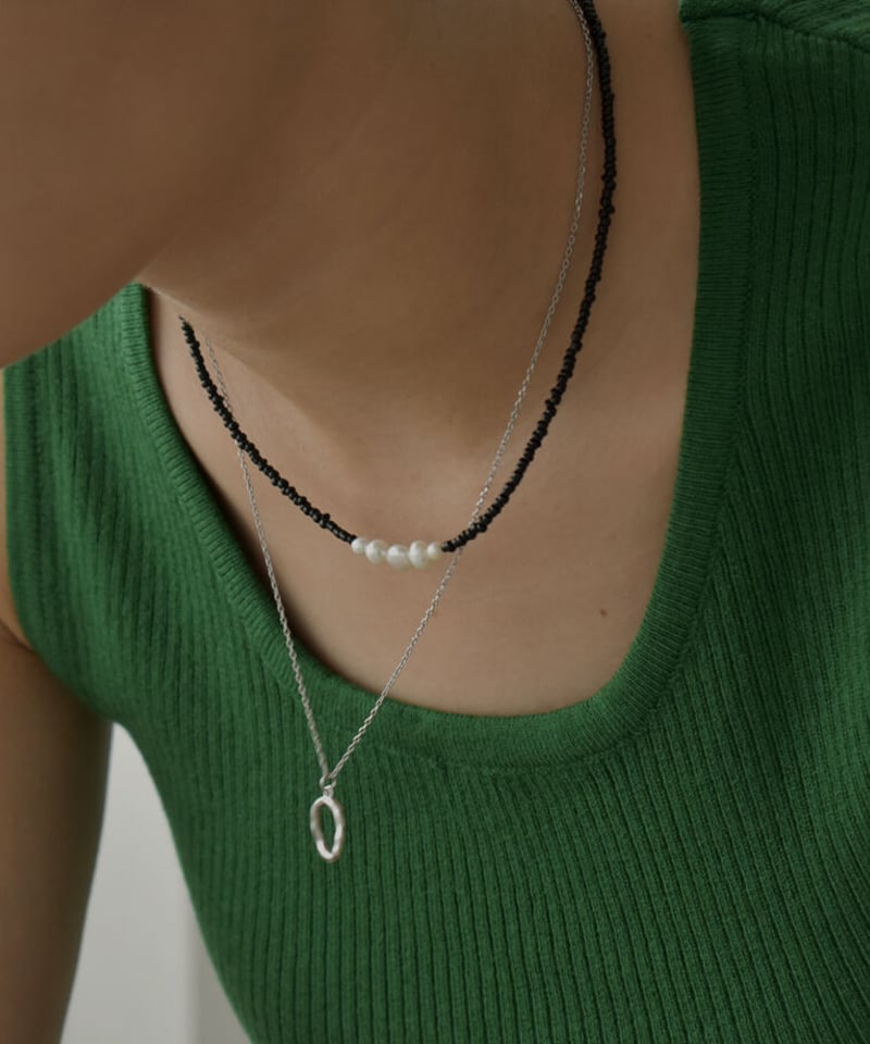 mb-necklace2-02059 淡水パール ビーズネックレス ブラック | L mb-necklace2-02059 淡水パール ビーズネックレス ブラック | L