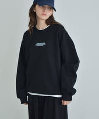 【UNISEX】 tops-02589　"AND WHEN YOU..."  ロゴ プルオーバー　オートミール　ブラック