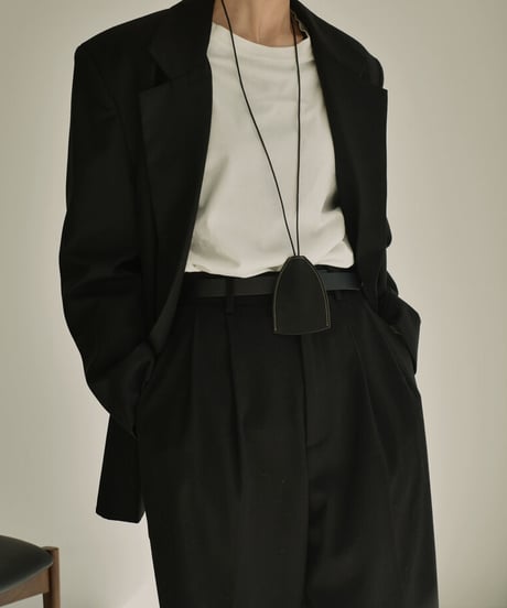 mb-necklace2-02068　牛革　レザーキークロシェットネックレス　ブラック　ヌメ　キャメル　ダークブラウン　☆WA04