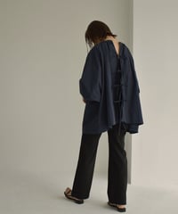 tops-02389　2way ギャザーブラウス　ネイビー