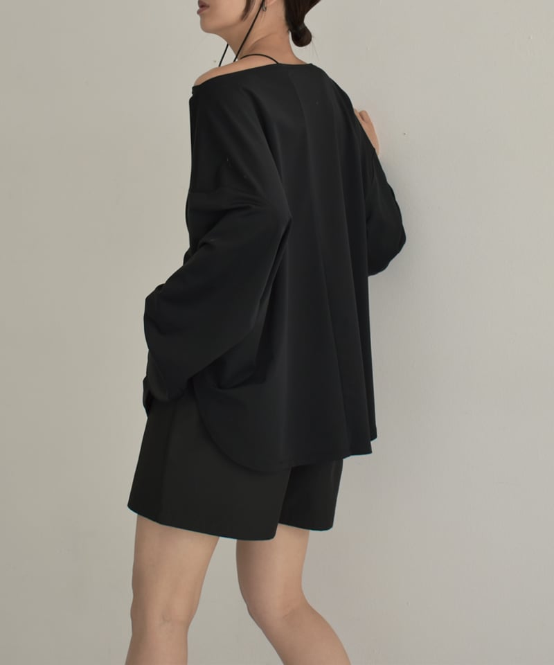 【超美品】LavishGate ラッシュガード　グレー　ボートネック swim-07002 ボートネック ラッシュガード グレー ブラック | L