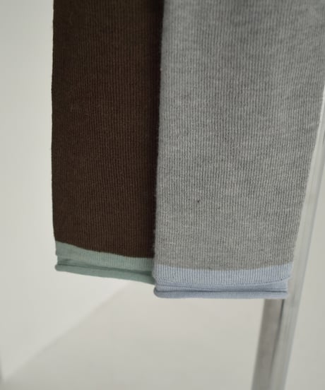 knit-02342　バイカラー コンパクトニット　グレー　ブラウン