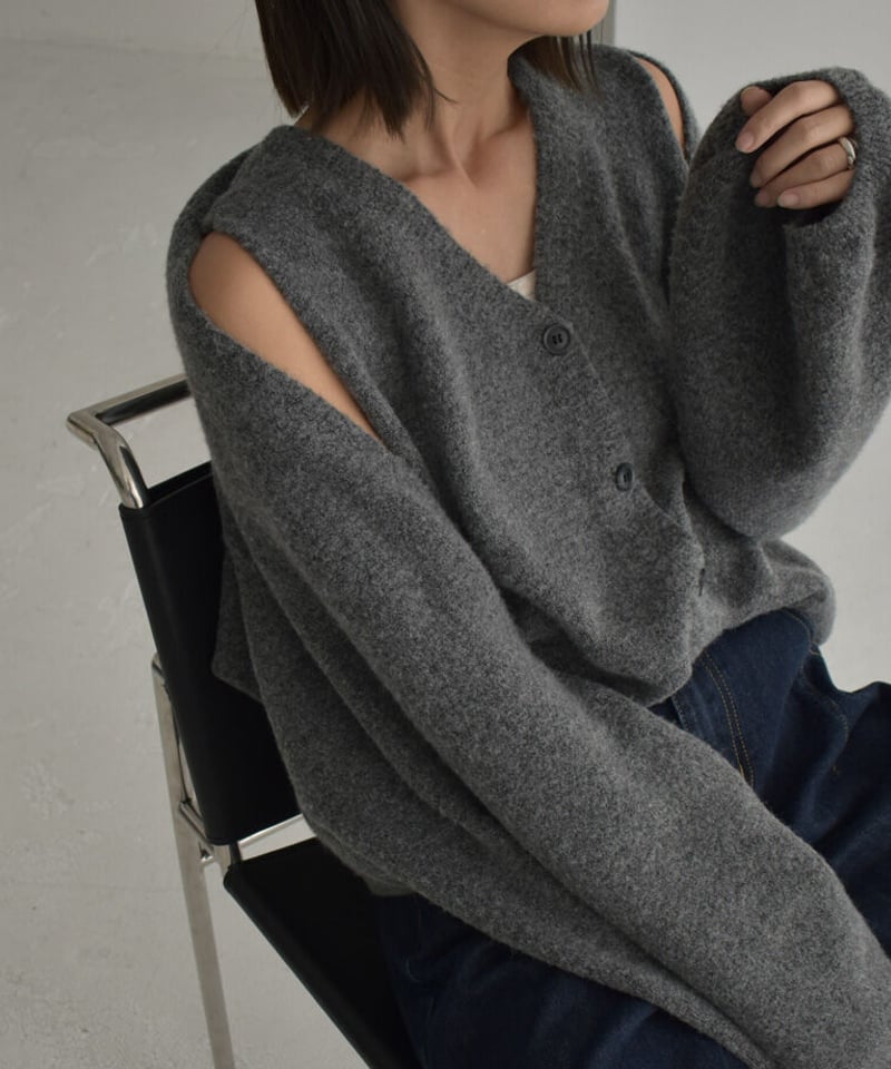 knit-02245 ボリュームスリーブ ショートボレロ ニットベストセット