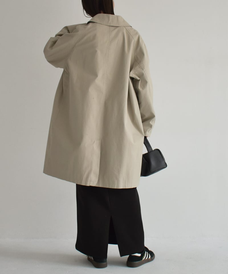 coat-02046 ステンカラーコート グレージュ ブラック | L a v i s h G