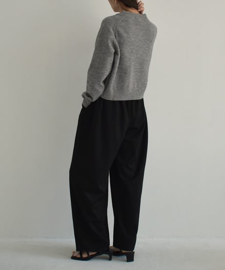 knit-02269　ジップ ニット カーディガン　グレー　ブラック